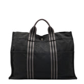 エルメス フールトゥ トートMM トートバッグ ブラック キャンバス レディース HERMES 【中古】